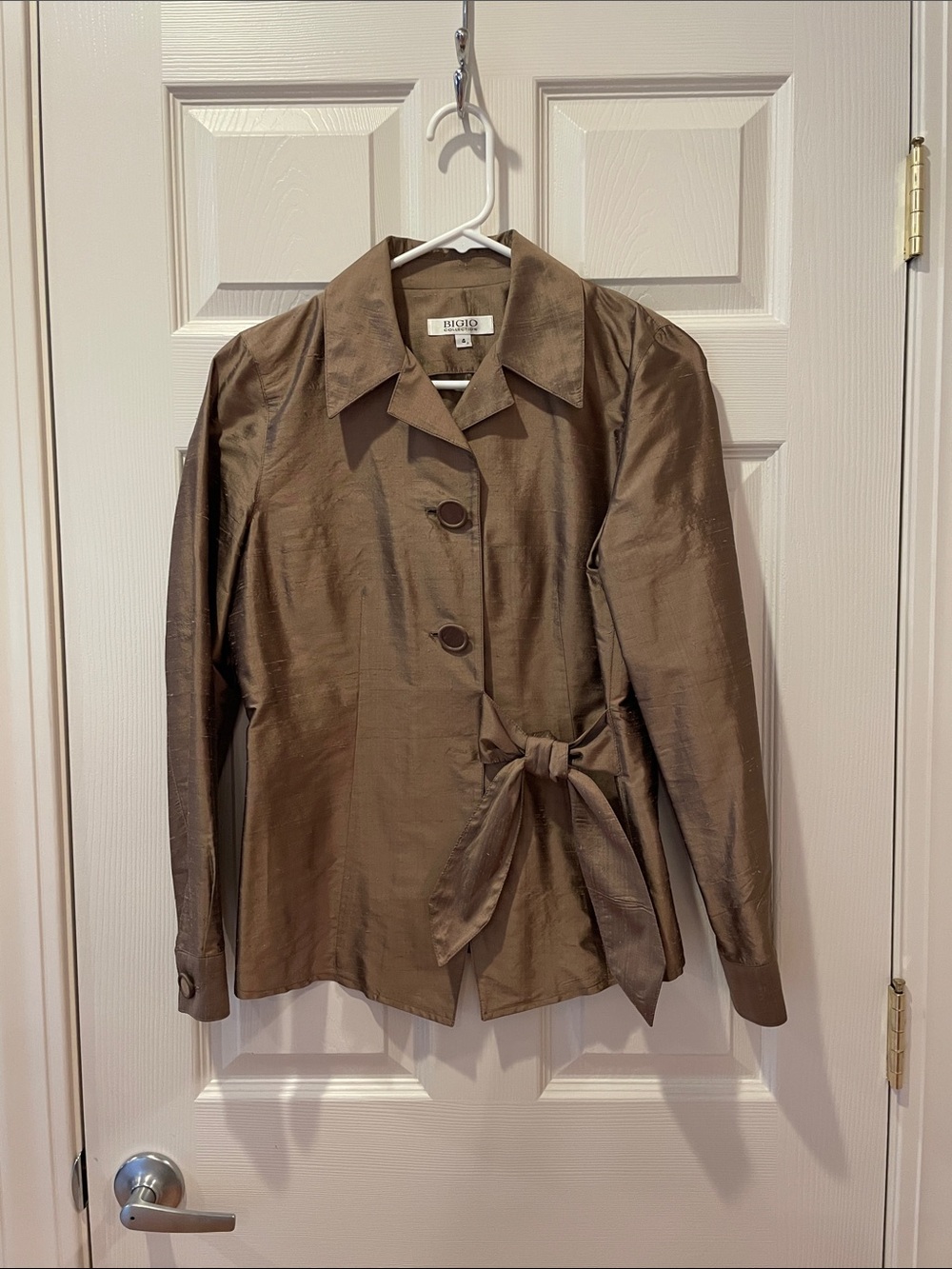 Bigio Collection  BrownTie-Waist size 4  Beautiful Top/Jacket